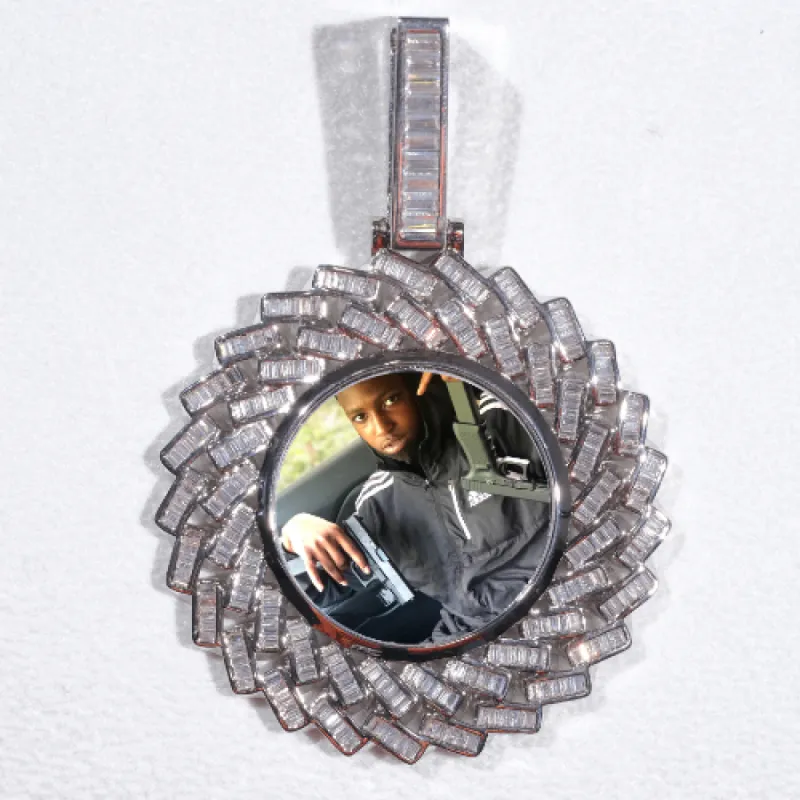 Large 3D Baguette Custom Picture Pendant sold by The GUU Shop