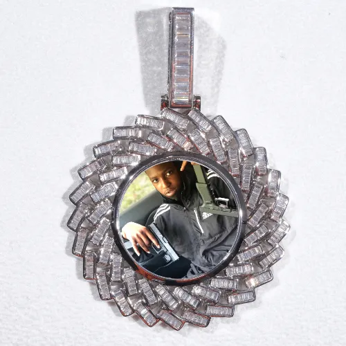 Large 3D Baguette Custom Picture Pendant sold by The GUU Shop