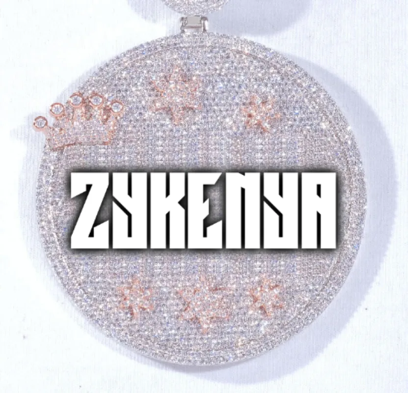 CUSTOM LETTER NECKLACE 3D BIG CROWN DISC made by The GUU Shop