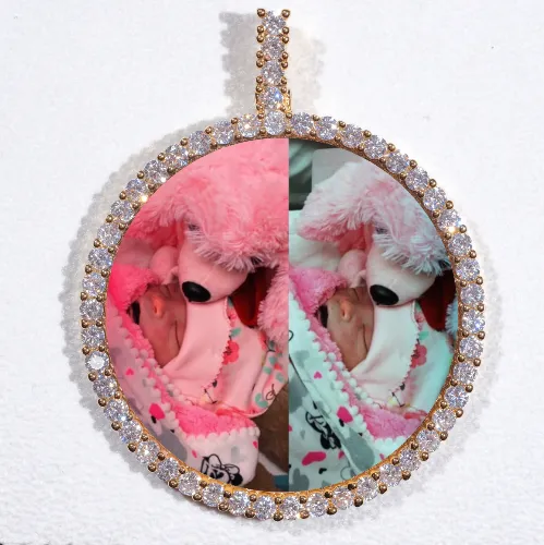 LARGE 3D CIRCLE CUSTOM PICTURE PENDANT sold by The GUU Shop