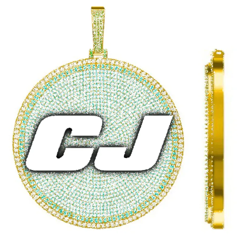 CUSTOM LETTER NECKLACE 3D BIG DISC made by The GUU Shop