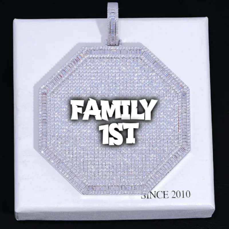 CUSTOM LETTER NECKLACE 3D BIG OCTAGON sold by The GUU Shop