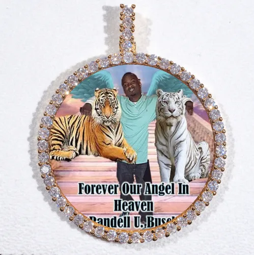 LARGE 3D CIRCLE CUSTOM PICTURE PENDANT sold by The GUU Shop