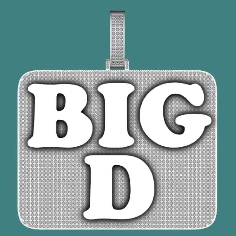 CUSTOM LETTER NECKLACE 3D BIG SQUARE sold by The GUU Shop