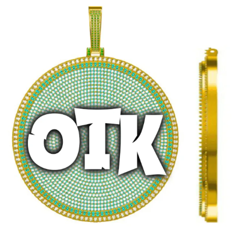 CUSTOM LETTER NECKLACE 3D BIG DISC sold by The GUU Shop