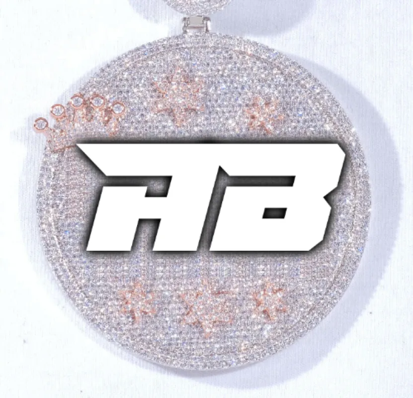 CUSTOM LETTER NECKLACE 3D BIG CROWN DISC sold by The GUU Shop