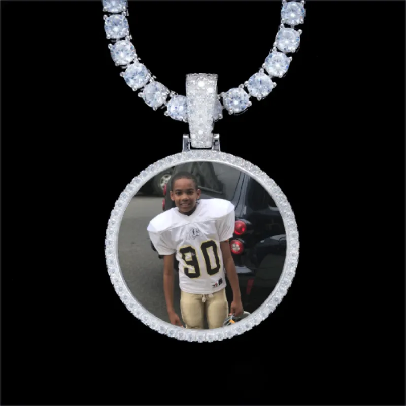 925S & VVS Moissanite 3D Circle Custom Picture Pendant sold by The GUU Shop