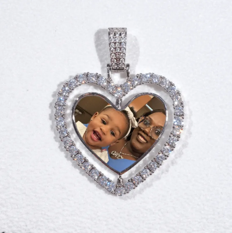 3D Spinning 2-Faced Heart Custom Picture Pendant sold by The GUU Shop