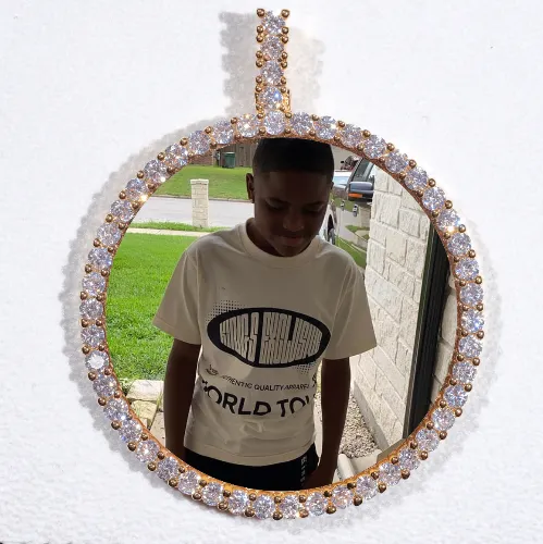 LARGE 3D CIRCLE CUSTOM PICTURE PENDANT sold by The GUU Shop