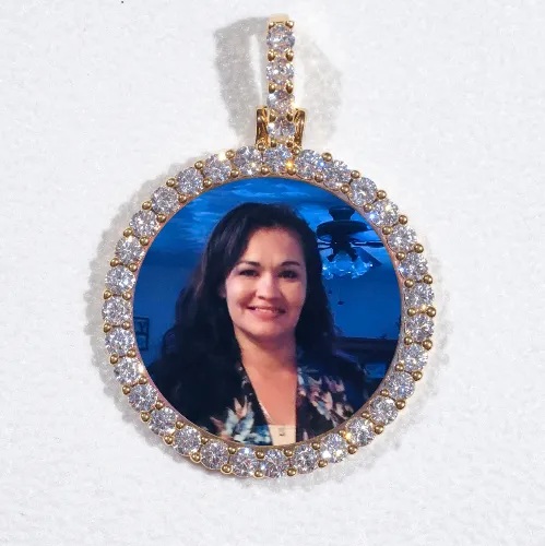 3D CIRCLE CUSTOM PICTURE PENDANT SMALL SIZE sold by The GUU Shop