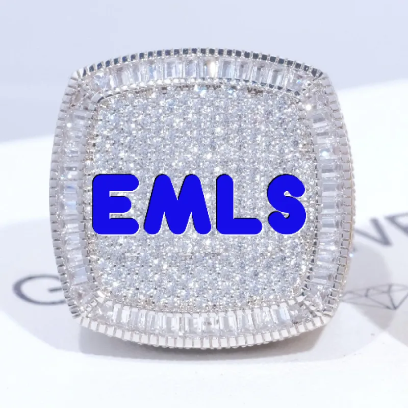 CUSTOM LETTER 3D ICED RING sold by The GUU Shop