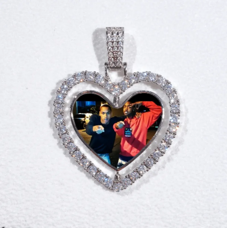 3D Spinning 2-Faced Heart Custom Picture Pendant sold by The GUU Shop