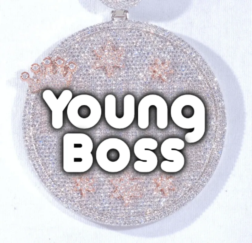 CUSTOM LETTER NECKLACE 3D BIG CROWN DISC sold by The GUU Shop