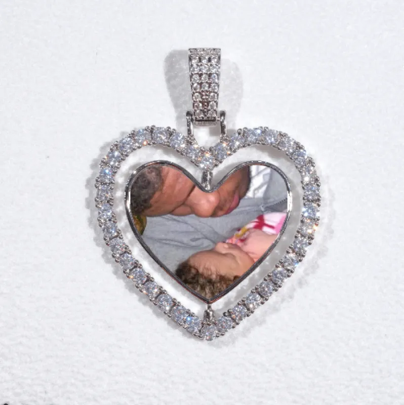 3D Spinning 2-Faced Heart Custom Picture Pendant sold by The GUU Shop