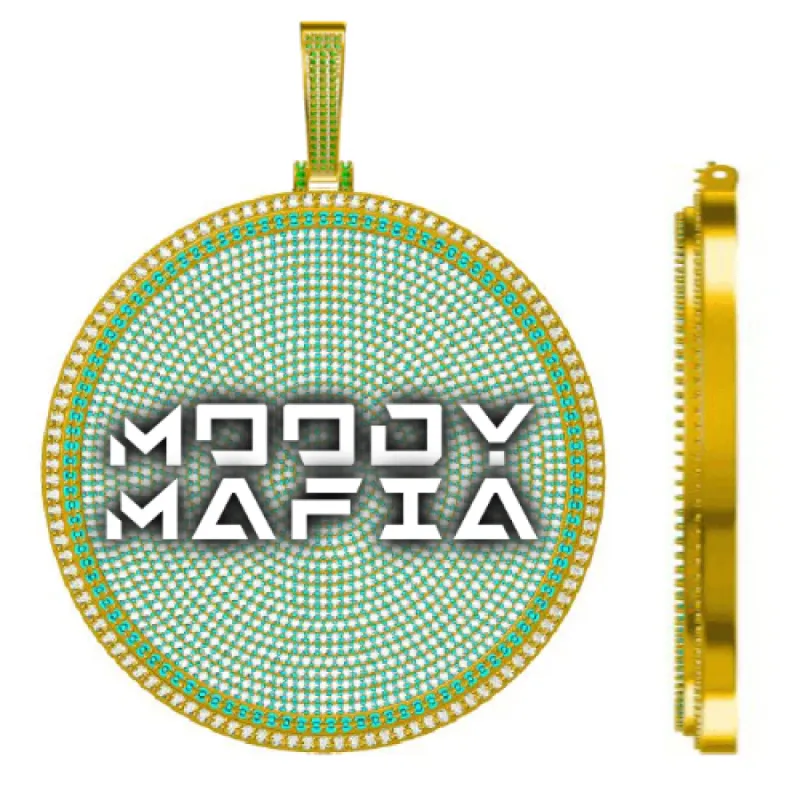 CUSTOM LETTER NECKLACE 3D BIG DISC sold by The GUU Shop