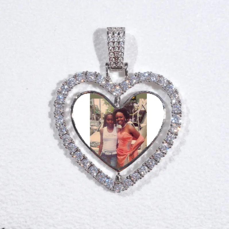 3D Spinning 2-Faced Heart Custom Picture Pendant sold by The GUU Shop