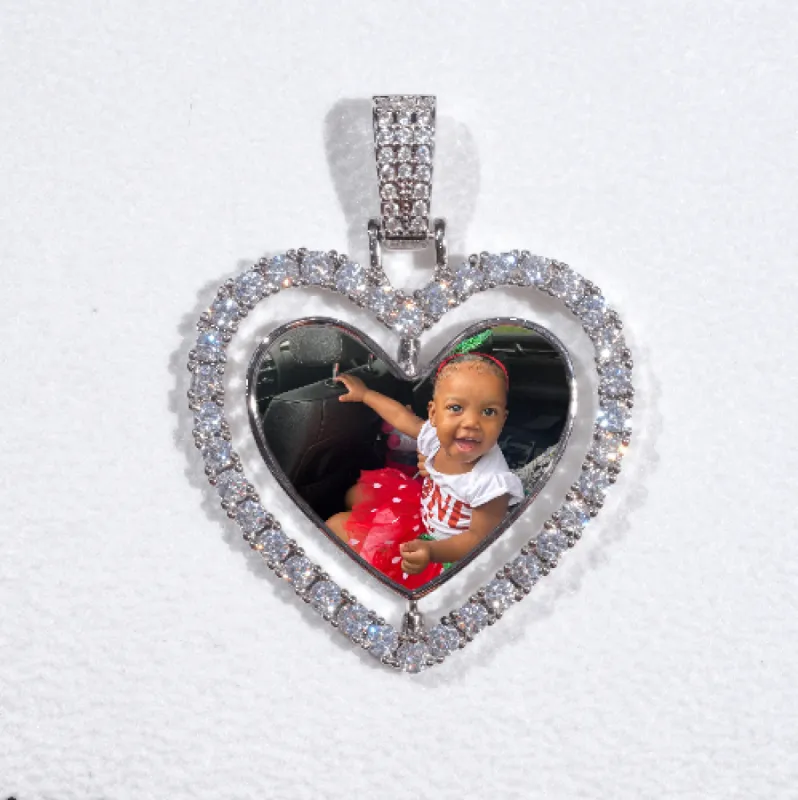 3D Spinning 2-Faced Heart Custom Picture Pendant sold by The GUU Shop