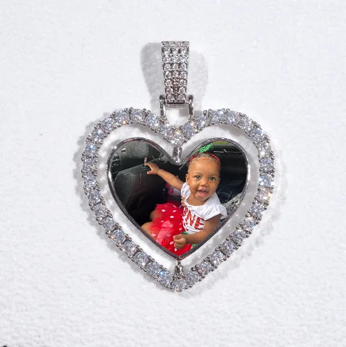 3D Spinning 2-Faced Heart Custom Picture Pendant sold by The GUU Shop