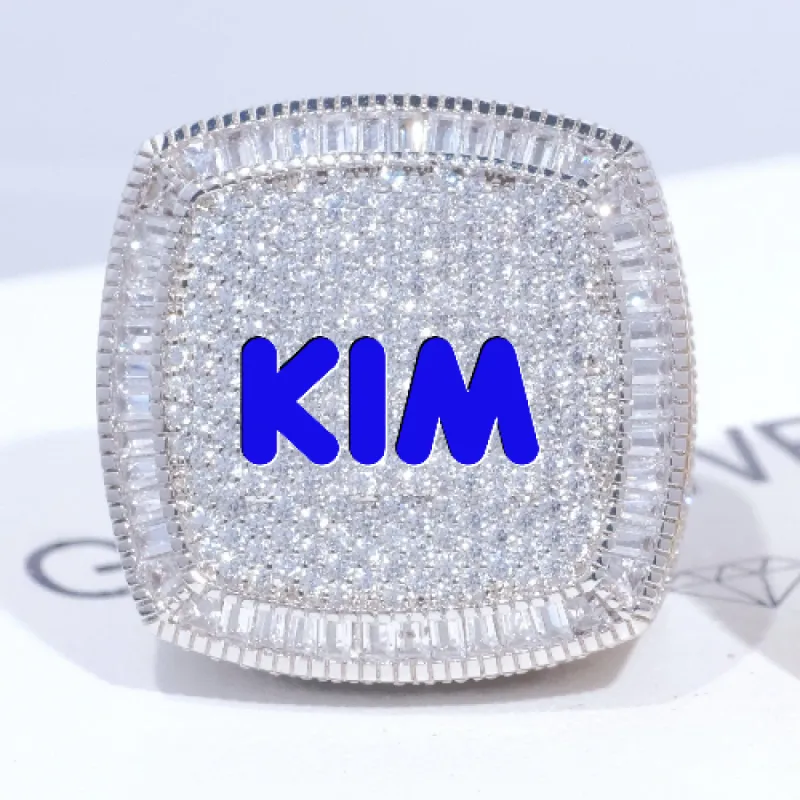 CUSTOM LETTER 3D ICED RING sold by The GUU Shop