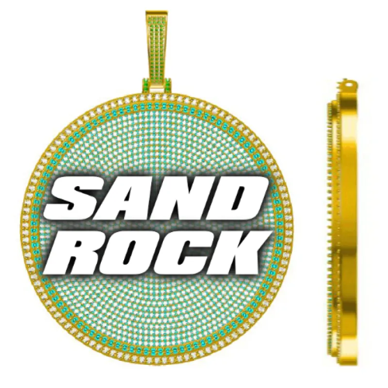 CUSTOM LETTER NECKLACE 3D BIG DISC sold by The GUU Shop