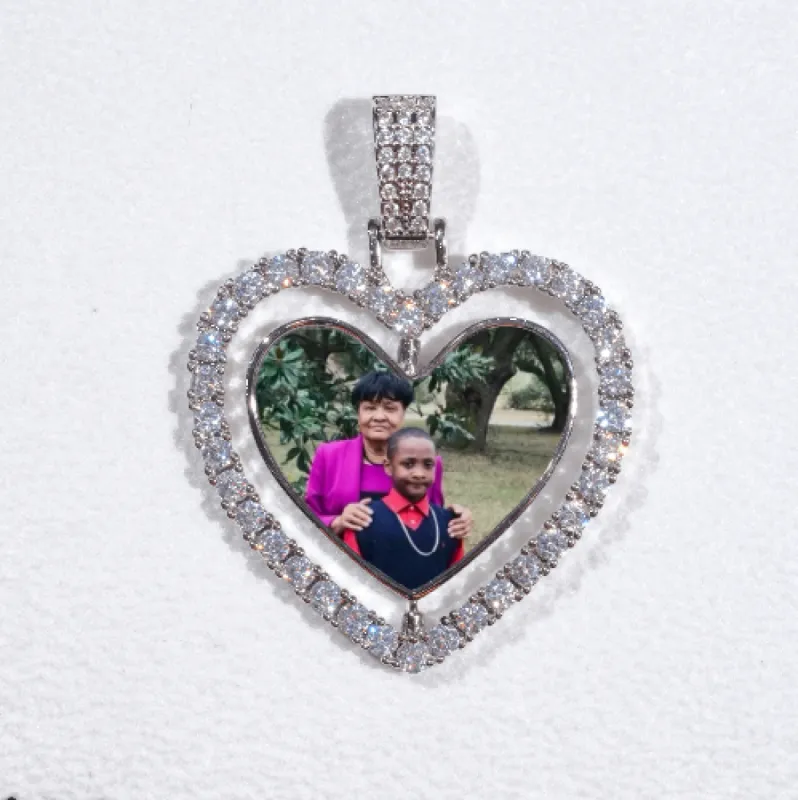 3D Spinning 2-Faced Heart Custom Picture Pendant sold by The GUU Shop