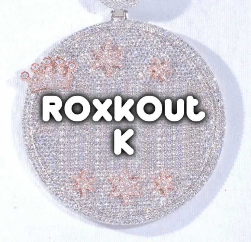 CUSTOM LETTER NECKLACE 3D BIG CROWN DISC sold by The GUU Shop