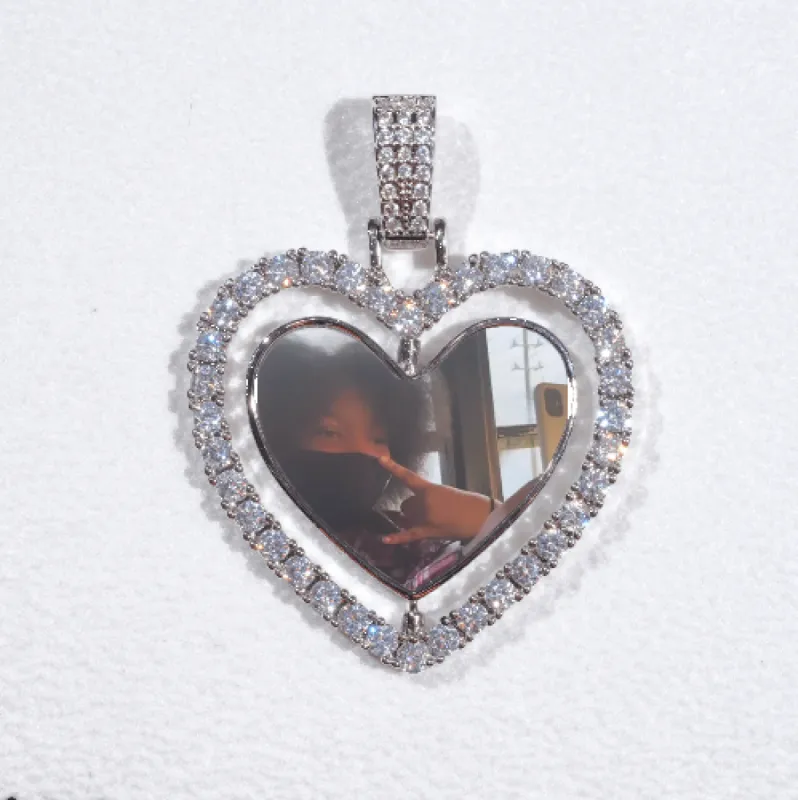 3D Spinning 2-Faced Heart Custom Picture Pendant sold by The GUU Shop