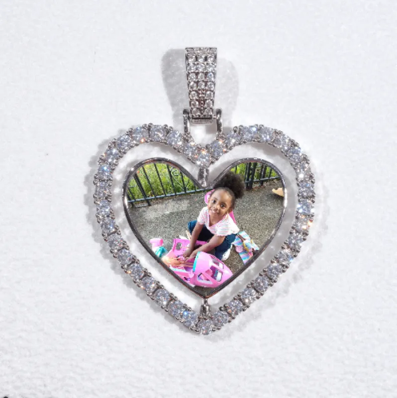 3D Spinning 2-Faced Heart Custom Picture Pendant sold by The GUU Shop