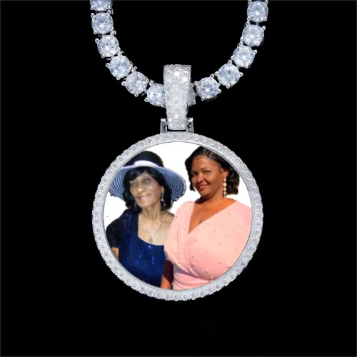 925S & VVS Moissanite 3D Circle Custom Picture Pendant sold by The GUU Shop