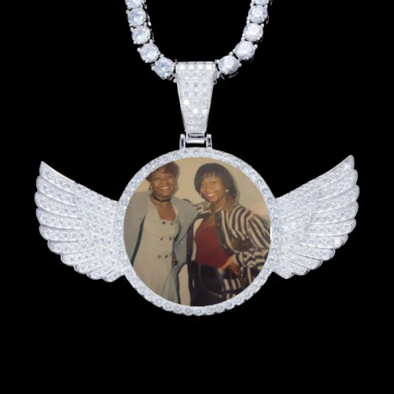 925S & VVS Moissanite 3D Wing Custom Picture Pendant sold by The GUU Shop