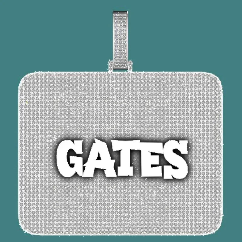 CUSTOM LETTER NECKLACE 3D BIG SQUARE sold by The GUU Shop