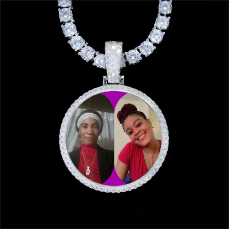 925S & VVS Moissanite 3D Circle Custom Picture Pendant sold by The GUU Shop