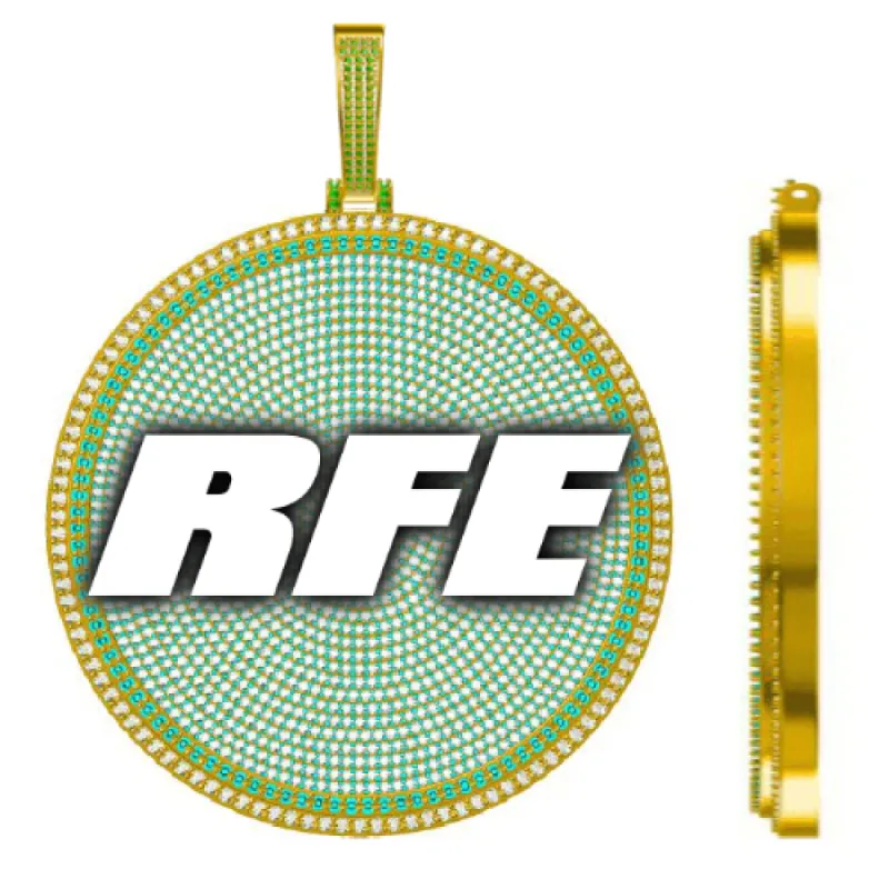 CUSTOM LETTER NECKLACE 3D BIG DISC sold by The GUU Shop