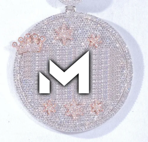 CUSTOM LETTER NECKLACE 3D BIG CROWN DISC sold by The GUU Shop