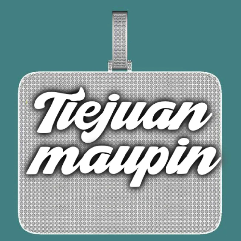 CUSTOM LETTER NECKLACE 3D BIG SQUARE sold by The GUU Shop