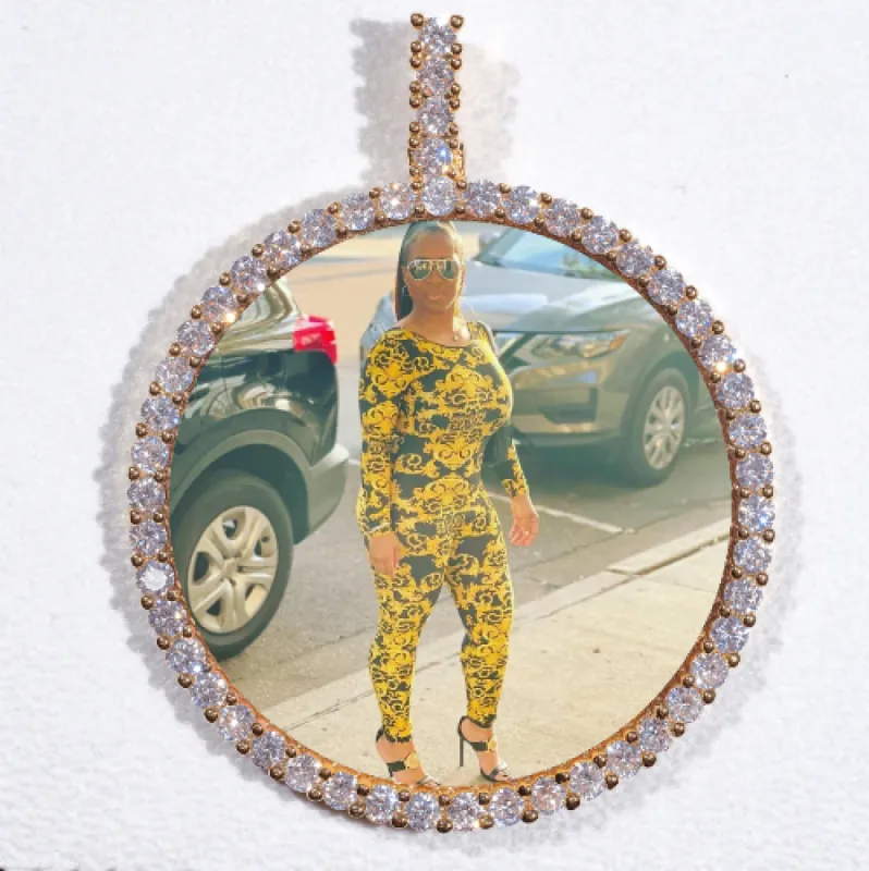 LARGE 3D CIRCLE CUSTOM PICTURE PENDANT sold by The GUU Shop