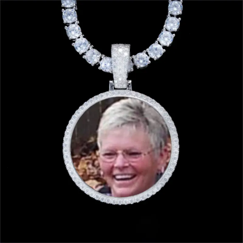 925S & VVS Moissanite 3D Circle Custom Picture Pendant sold by The GUU Shop