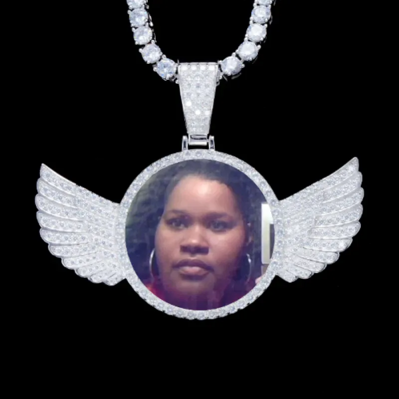 925S & VVS Moissanite 3D Wing Custom Picture Pendant sold by The GUU Shop