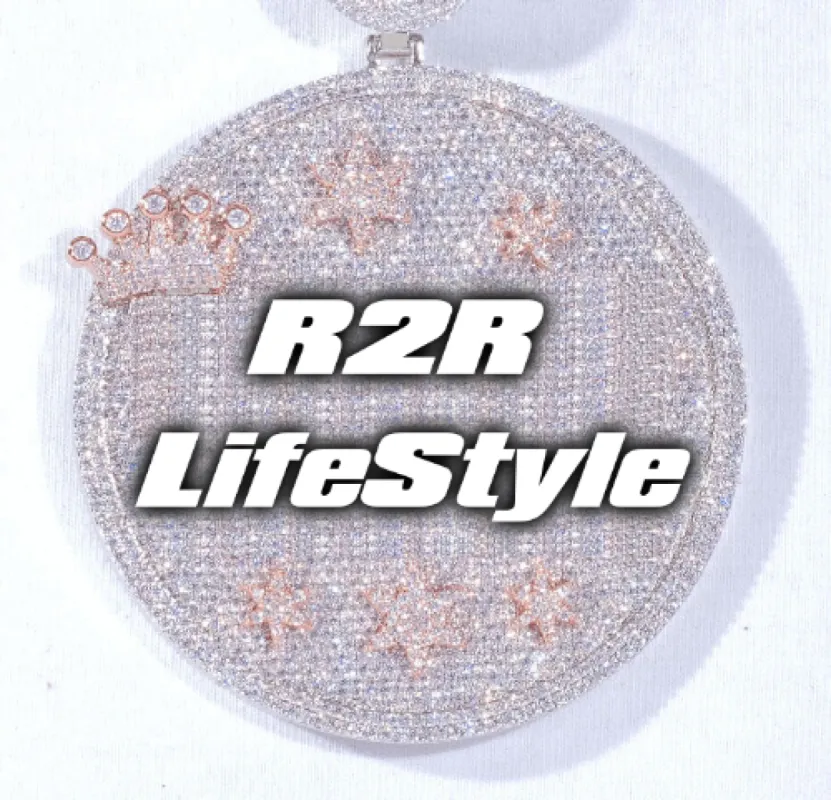 CUSTOM LETTER NECKLACE 3D BIG CROWN DISC sold by The GUU Shop