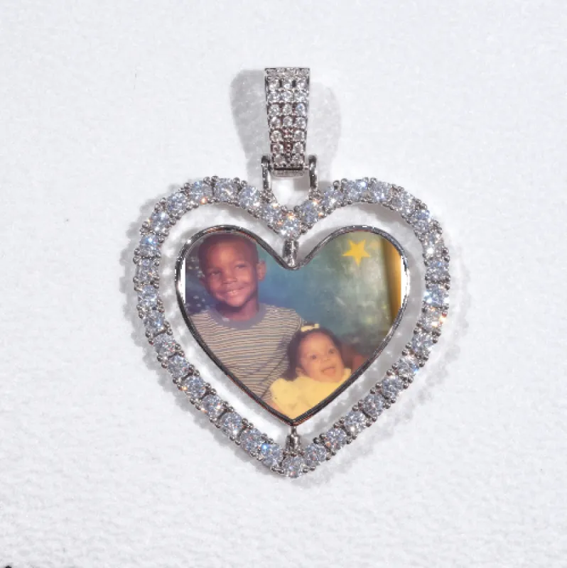 3D Spinning 2-Faced Heart Custom Picture Pendant sold by The GUU Shop