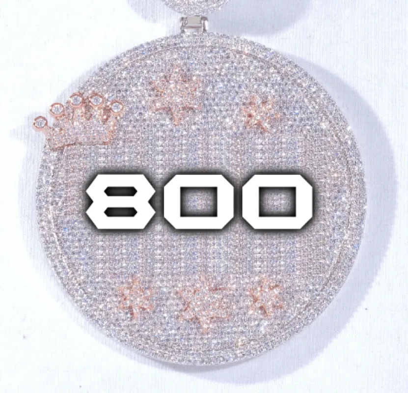 CUSTOM LETTER NECKLACE 3D BIG CROWN DISC made by The GUU Shop