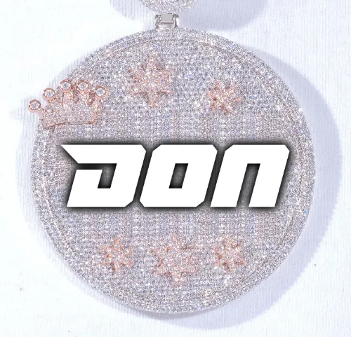 CUSTOM LETTER NECKLACE 3D BIG CROWN DISC sold by The GUU Shop