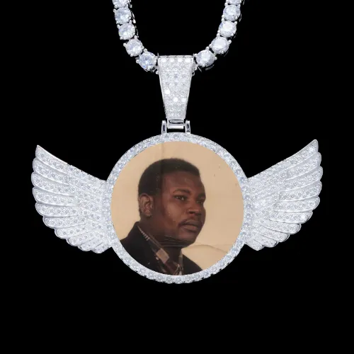 925S & VVS Moissanite 3D Wing Custom Picture Pendant sold by The GUU Shop