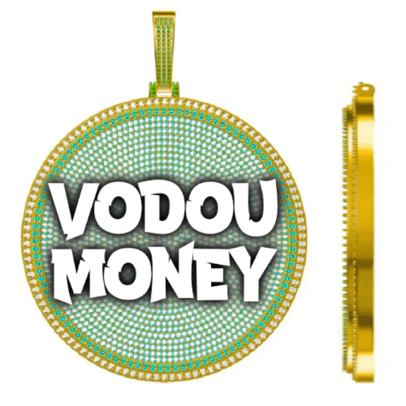 CUSTOM LETTER NECKLACE 3D BIG DISC sold by The GUU Shop