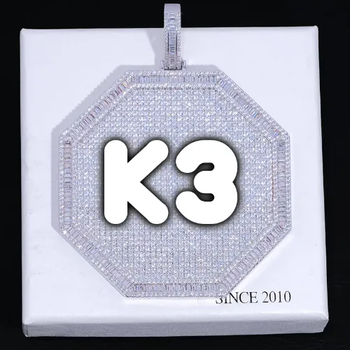 CUSTOM LETTER NECKLACE 3D BIG OCTAGON sold by The GUU Shop