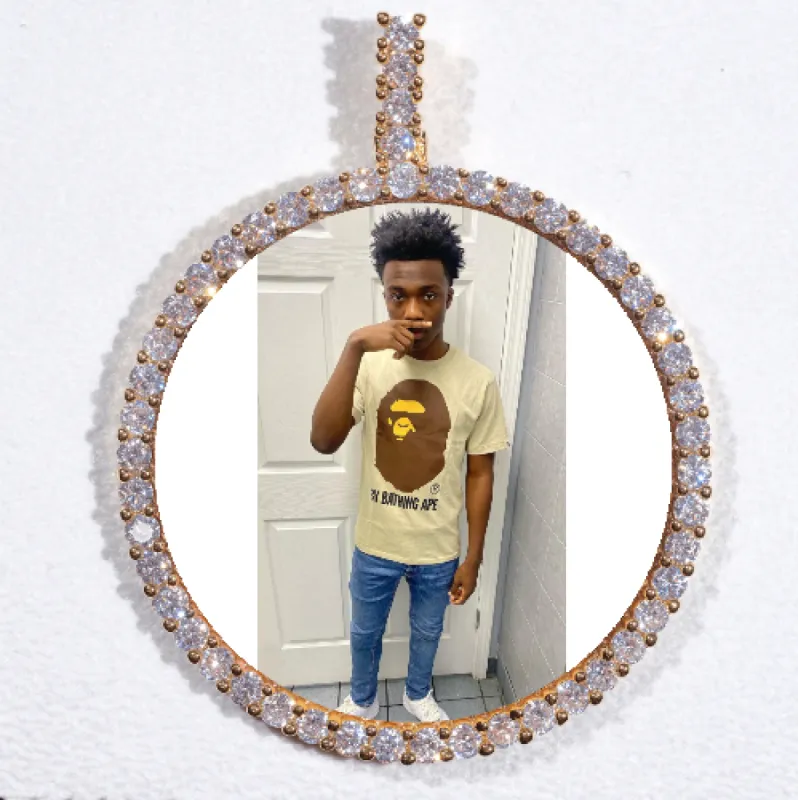 LARGE 3D CIRCLE CUSTOM PICTURE PENDANT sold by The GUU Shop