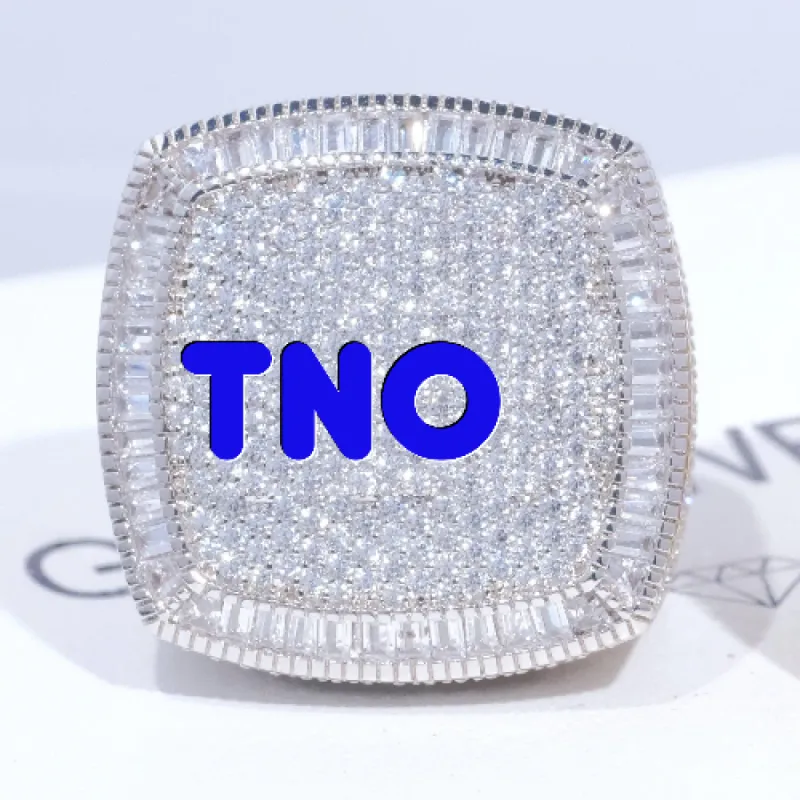 CUSTOM LETTER 3D ICED RING sold by The GUU Shop