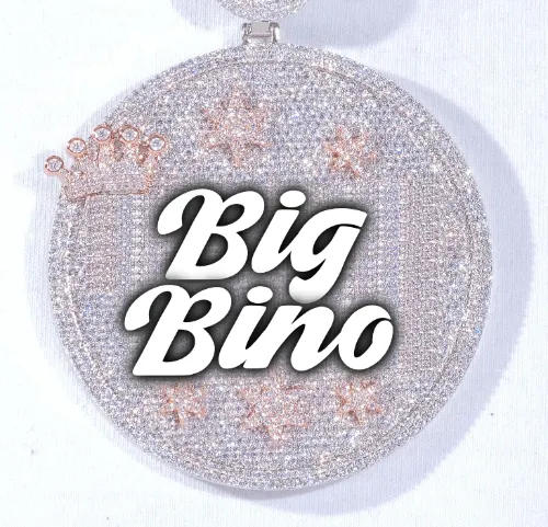 CUSTOM LETTER NECKLACE 3D BIG CROWN DISC sold by The GUU Shop