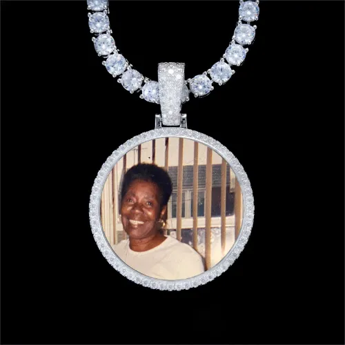 925S & VVS Moissanite 3D Circle Custom Picture Pendant sold by The GUU Shop