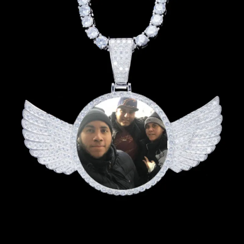 925S & VVS Moissanite 3D Wing Custom Picture Pendant sold by The GUU Shop